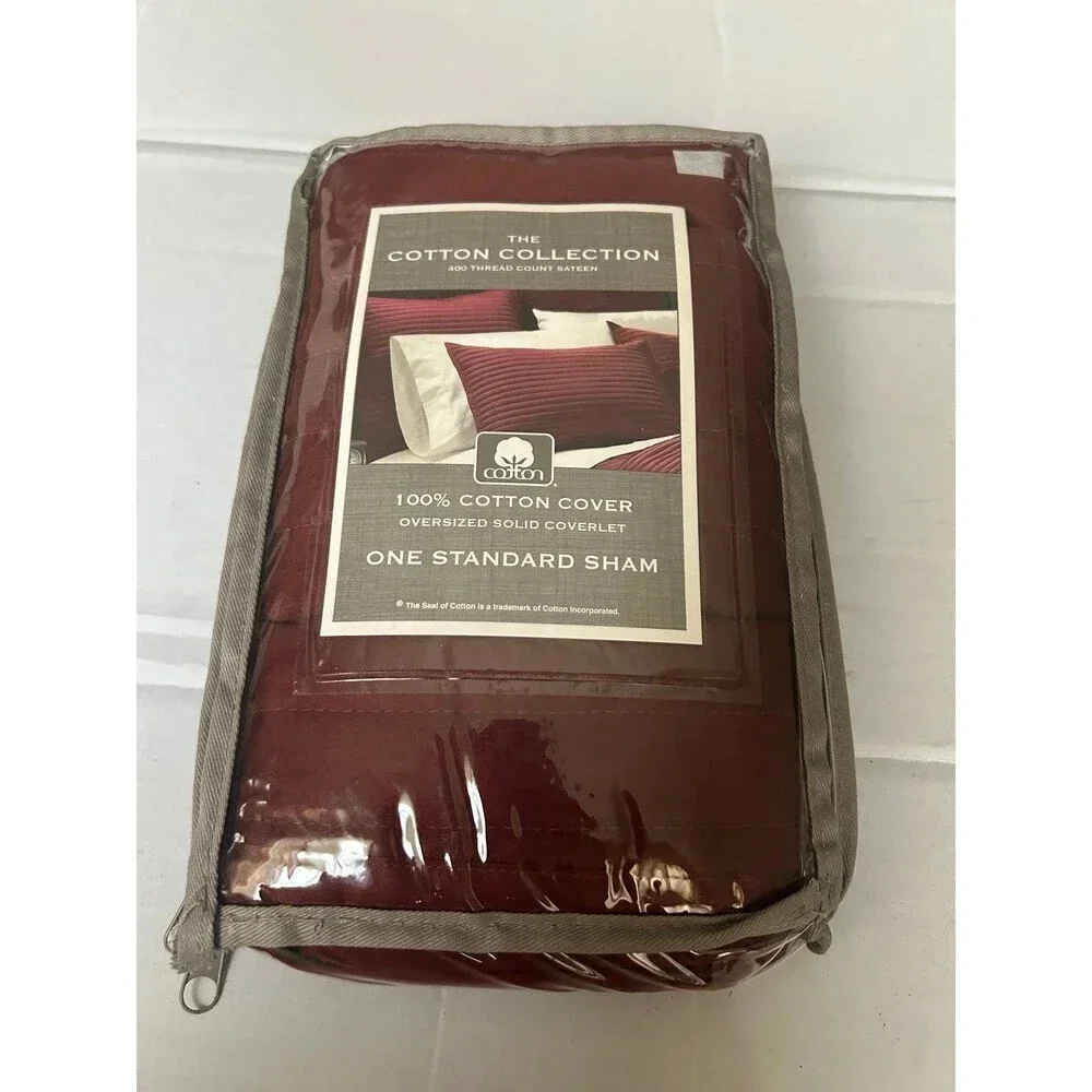 The Cotton Collection 100% Cotton Standard Pillow Sham 400TC Sateen
